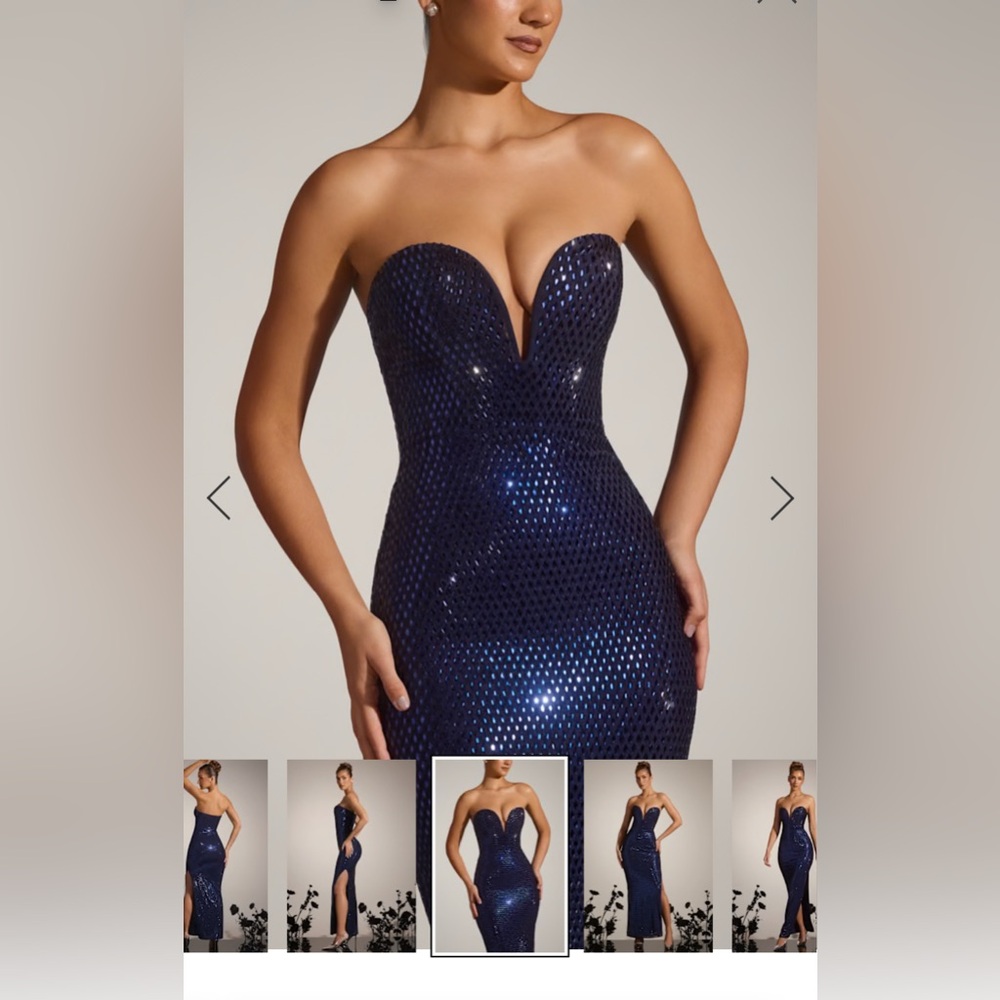 Oh Polly Lucile Embellished Plunge Gown